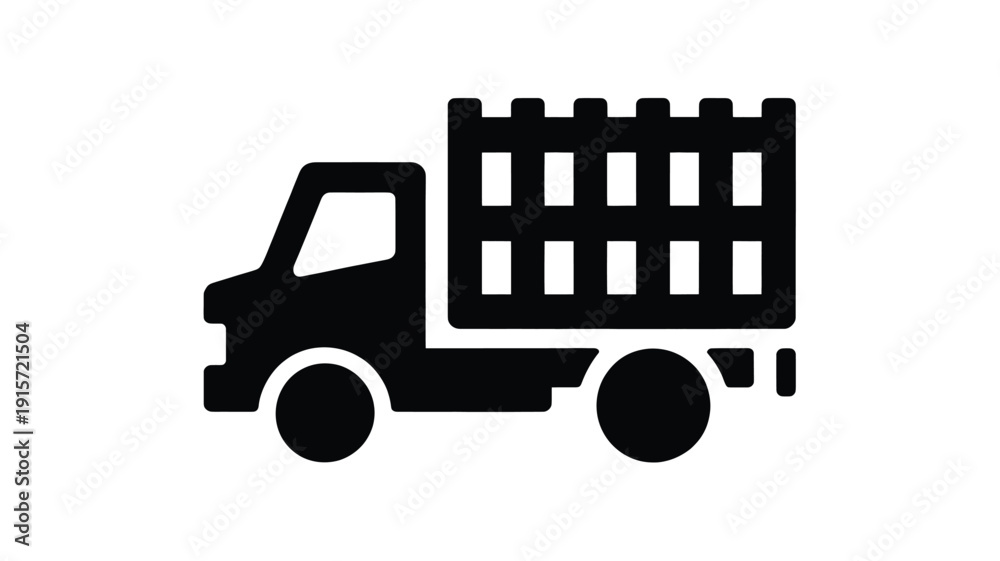 Fototapeta premium Simple black truck icon for logistics and transportation themes