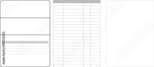 Simple white card with a gray rectangular section and lines