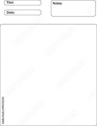 Blank document template with fields for title date and notes