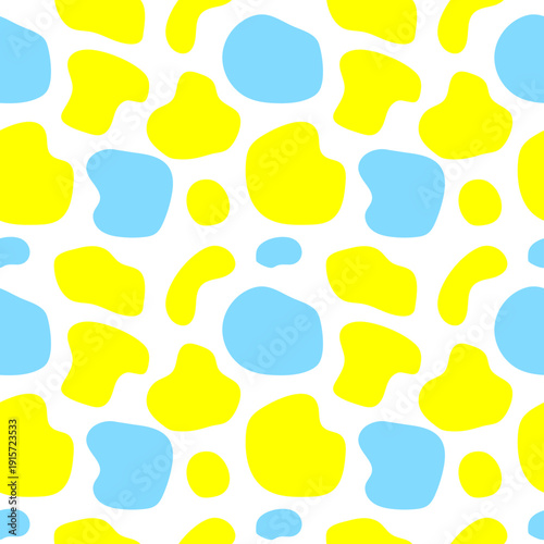 Abstract Yellow and Blue Blob Pattern