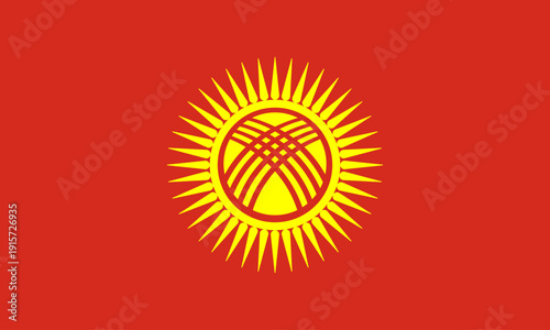 Kyrgyzstan flag icon vector illustration 