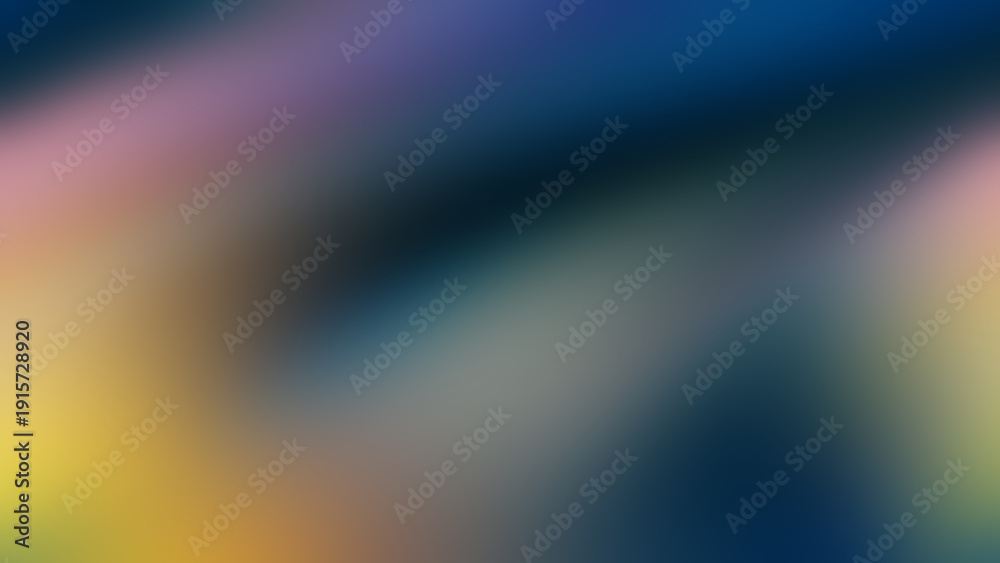 Obraz premium Abstract Blurred Gradient Background with Yellow Spot on Blue, Navy, and Pink.