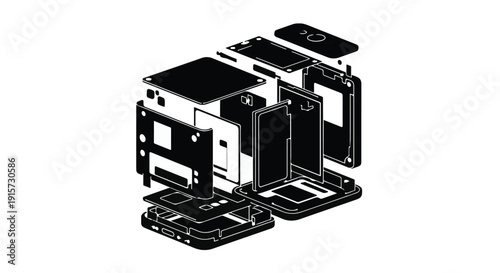 Technical Blueprint of Cell Phone Layers and Internal Parts
