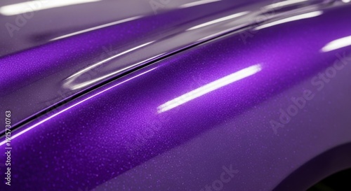 Vibrant purple car surface with sparkling metallic finish