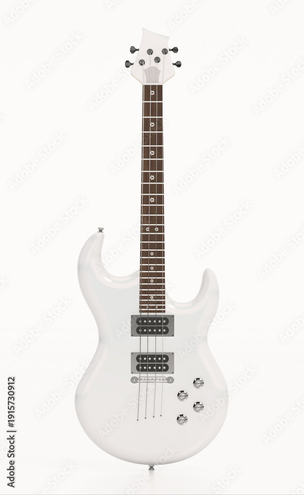 Naklejka premium Electric guitar isolated on transparent background. 3D illustration