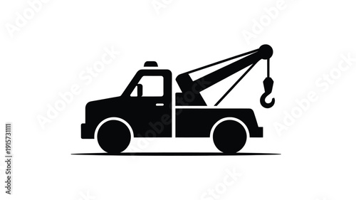 Tow truck silhouette icon