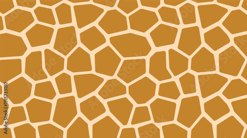 Vibrant giraffe print pattern in golden brown and cream