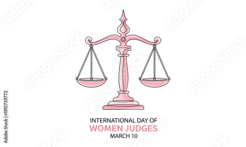 Association of women judges with scales of justice
