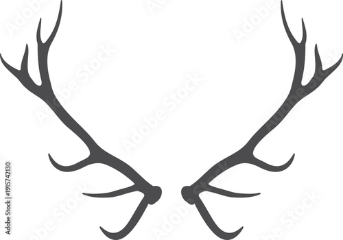 Deer horns black icon. Wild forest fauna
