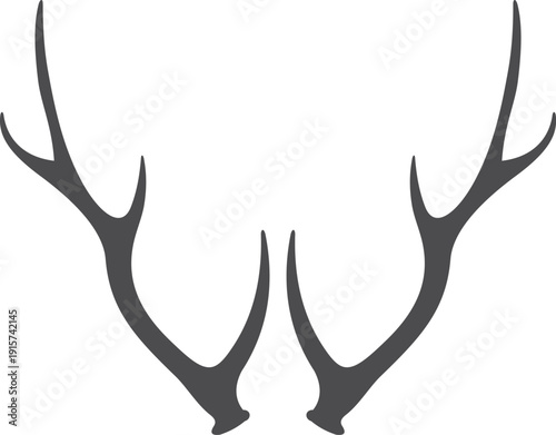 Animal horns. Black antlers. Forest deer icon