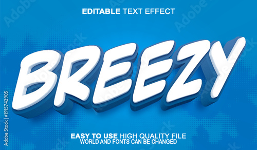  Breezy Wind Air Fresh Light Vector Fully Editable Smart Object Text Effect