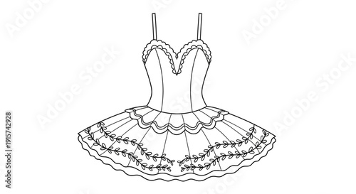 Elegant Ballerina Tutu Illustration Featuring Dancers, Costume, Fashion, Dance, Art