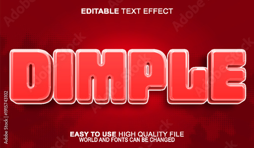 Dimple Cute Smile Adorable Charming Vector Fully Editable Smart Object Text Effect