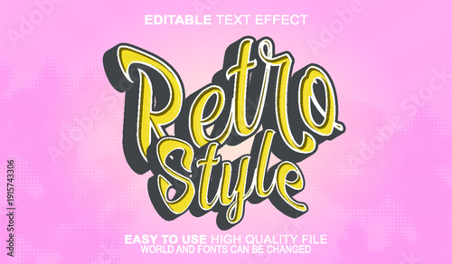  Retro Vintage Classic Oldschool Nostalgic Vector Fully Editable Smart Object Text Effect