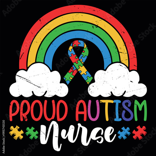 Nurse Lover Funny Autism Awareness T-shirt Design