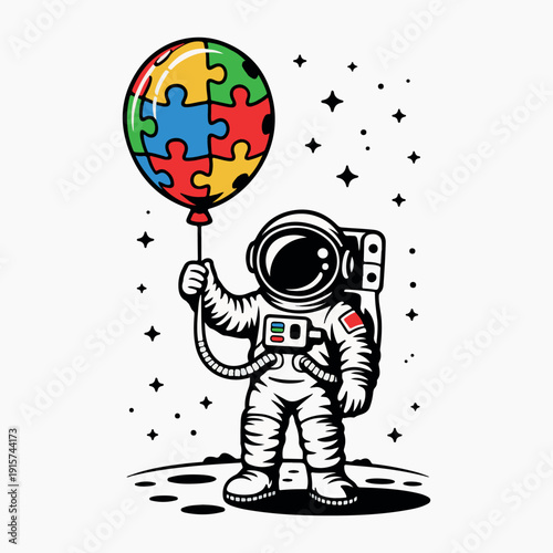 Colorful Puzzle Pattern Funny Autism Awareness T-shirt Design