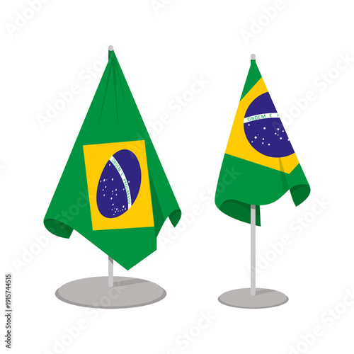 Small Brazilian Desk Flags set