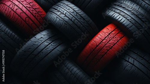 A banner featuring a close-up of car tires as the background