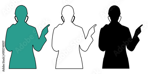 Doctor pointing with stethoscope, representing healthcare and medical advice