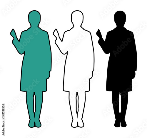 Diverse representations of a person in coat, symbolizing individuality and options.