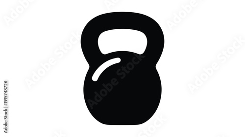 Black kettlebell for fitness and strength training exercises