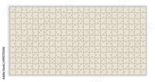 Jigsaw template grid Puzzle blank template Separate matching puzzle elements Flat vector illustration layout, every piece is single shape