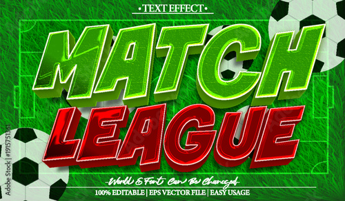  Match League Football Soccer Goal Vector Fully Editable Smart Object Text Effect