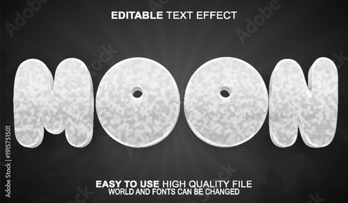  Moon Lunar Night Celestial Glow Vector Fully Editable Smart Object Text Effect