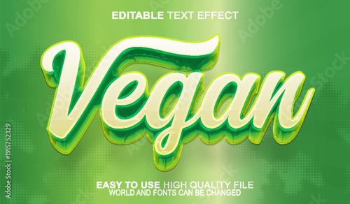  Vegan Plant Based Healthy Organic Vector Fully Editable Smart Object Text Effect