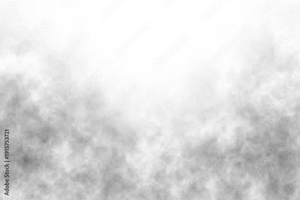 Naklejka premium Black smoke effect isolated on transparent white background. Dark smoke or fog overlay. Mist fog rising up. Gray steam special effect. PNG smoke for composition, and, editing, design elements