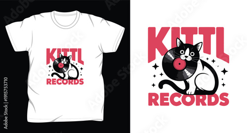 cat graphic vector art t-shirt print template