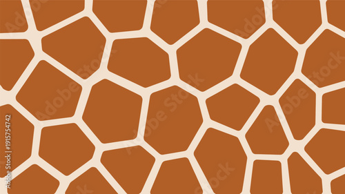 Brown and beige polygonal pattern with connected shapes