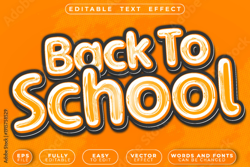 Back To School Classroom Student Learning Education Vector Fully Editable Smart Object Text Effect
