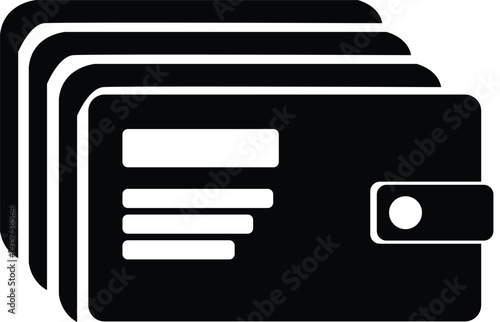 Digital wallet interface icon for modern virtual financial management and secure online payments