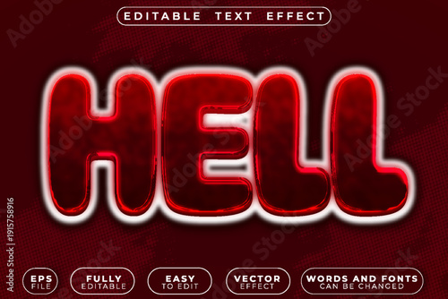 Hell Fire Brimstone Demon Inferno Darkness Vector Fully Editable Smart Object Text Effect