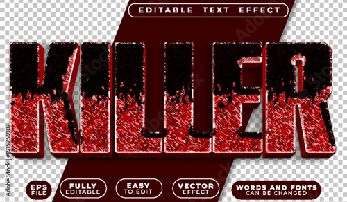  Killer Assassin Murderer Deadly Dangerous Threat Editable Vector Text File