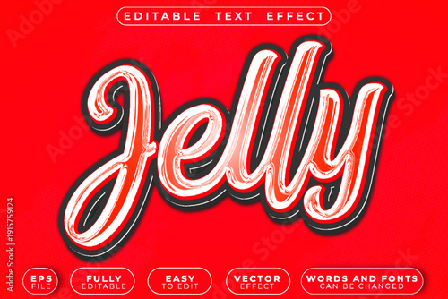 Jelly Candy Sweet Gummy Dessert Treat Vector Fully Editable Smart Object Text Effect