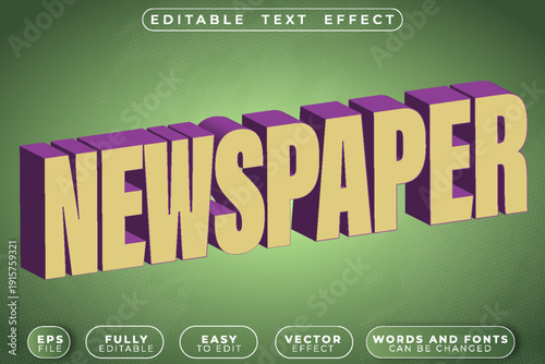  Newspaper News Press Media Vector Fully Editable Smart Object Text Effect