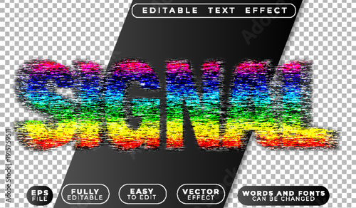 Signal Communication Network Vector Fully Editable Smart Object Text Effect