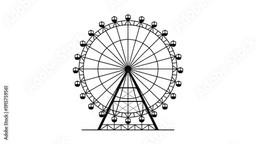 Large Ferris wheel with enclosed passenger cars at an amusement park