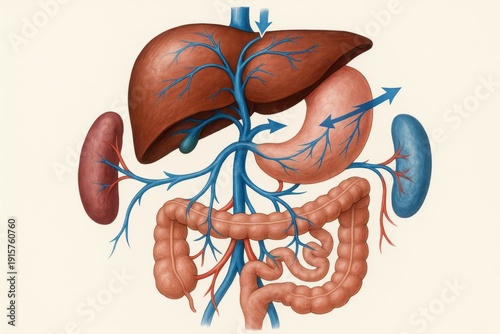 Human anatomy illustration internal organs and circulatory system educational content scientific viewpoint