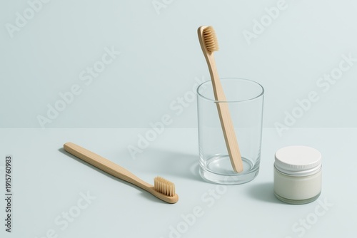 Eco-friendly dental care sustainable toothbrushes and natural products at home