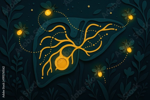 Illuminating life fireflies dancing amidst a vibrant leafy landscape digital art night scene
