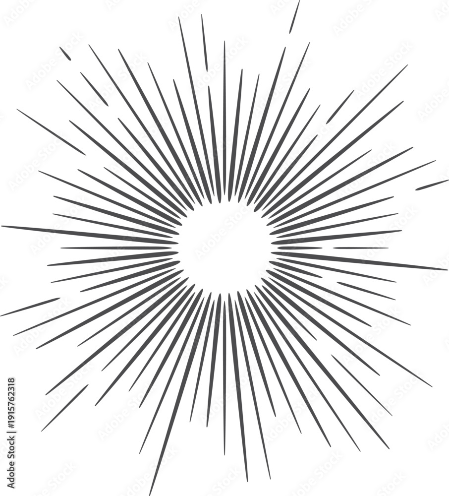 Fototapeta premium Radiant light burst element. Vintage line emblem