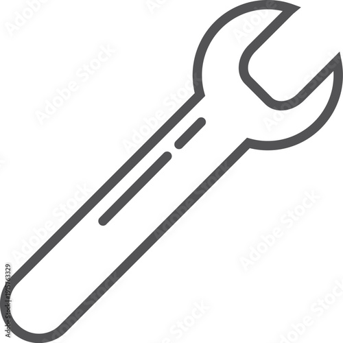 Spanner line icon. Wrench tool. Maintenance symbol