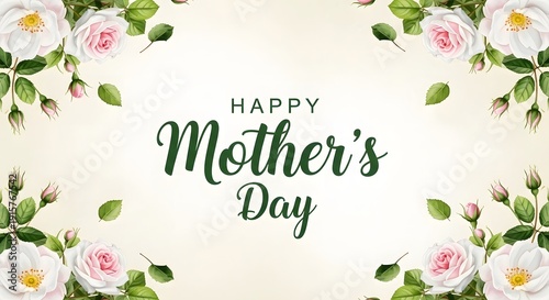 Happy international mother's day greeting with beautiful floral design
