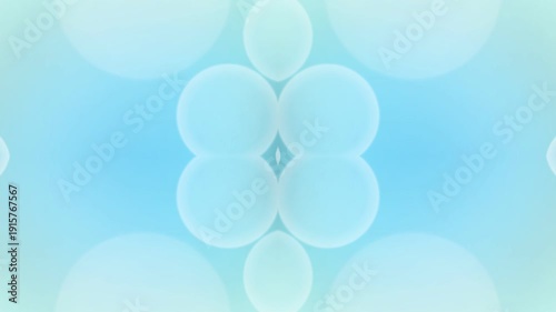 Abstract blue gradient background with soft bokeh orbs and symmetrical glow