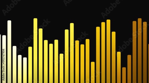 Glowing Yellow-Orange Audio Equalizer Bars on Black Background