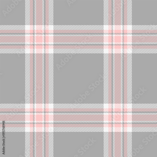 Fibre pattern check vector, english background tartan fabric. Antique textile texture plaid seamless in dark gray and white colors.