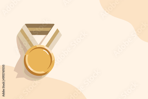 Med alcircle with ribb onst and ing up right with cle anroundmed alli on andsimple folded ribb ont ails positi oned in the left